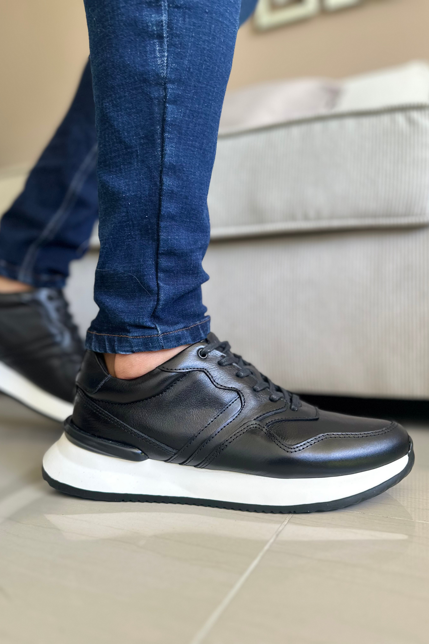 SNEAKER POLTER - EN CUERO - PARA HOMBRE - REF:D19