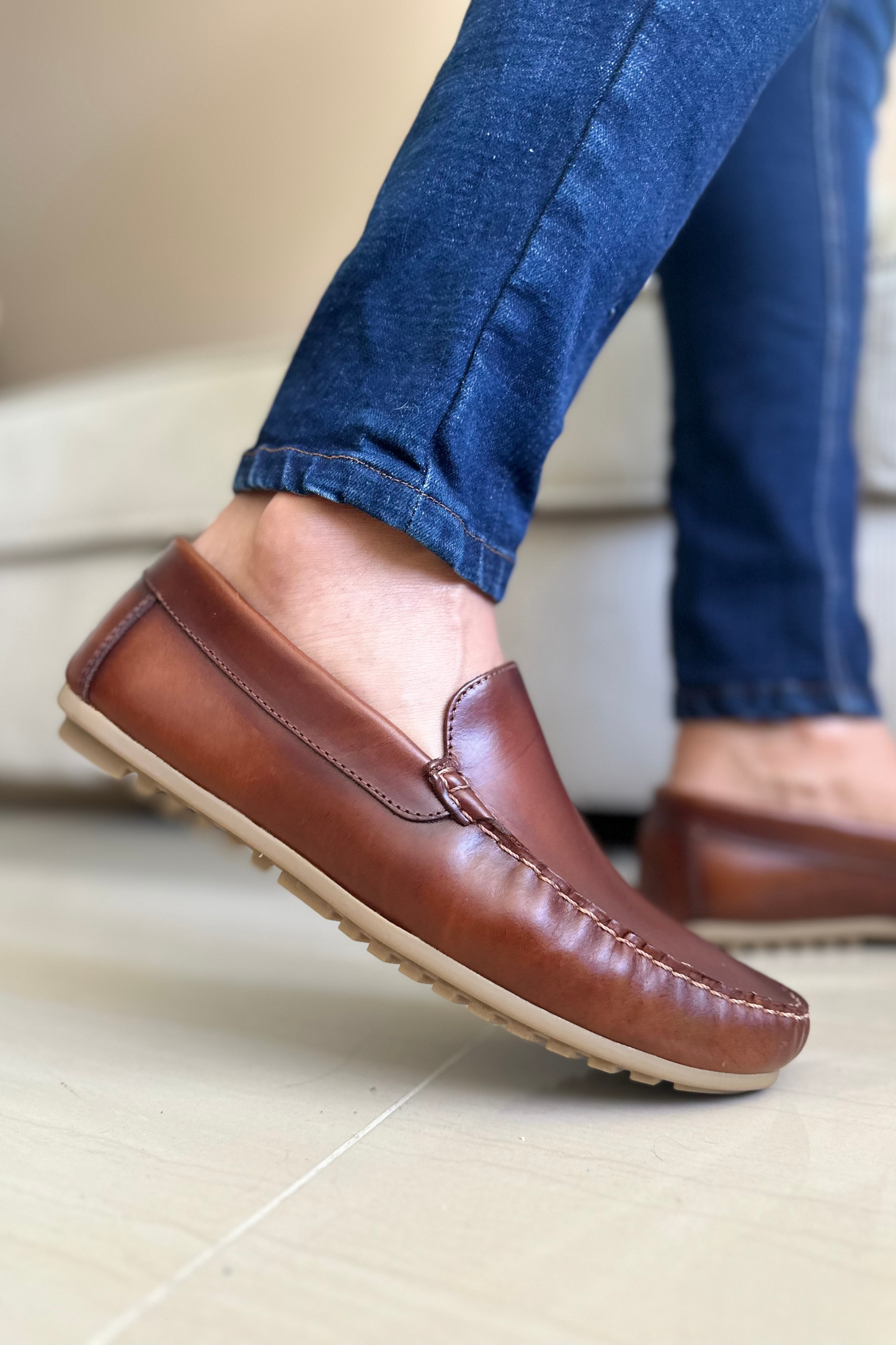 MOCASINES TAINY - PARA HOMBRE - EN CUERO - REF: SKN