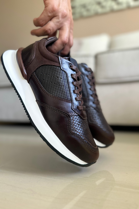 SNEAKERS BELLAGIO - PARA HOMBRE - EN CUERO - REF: