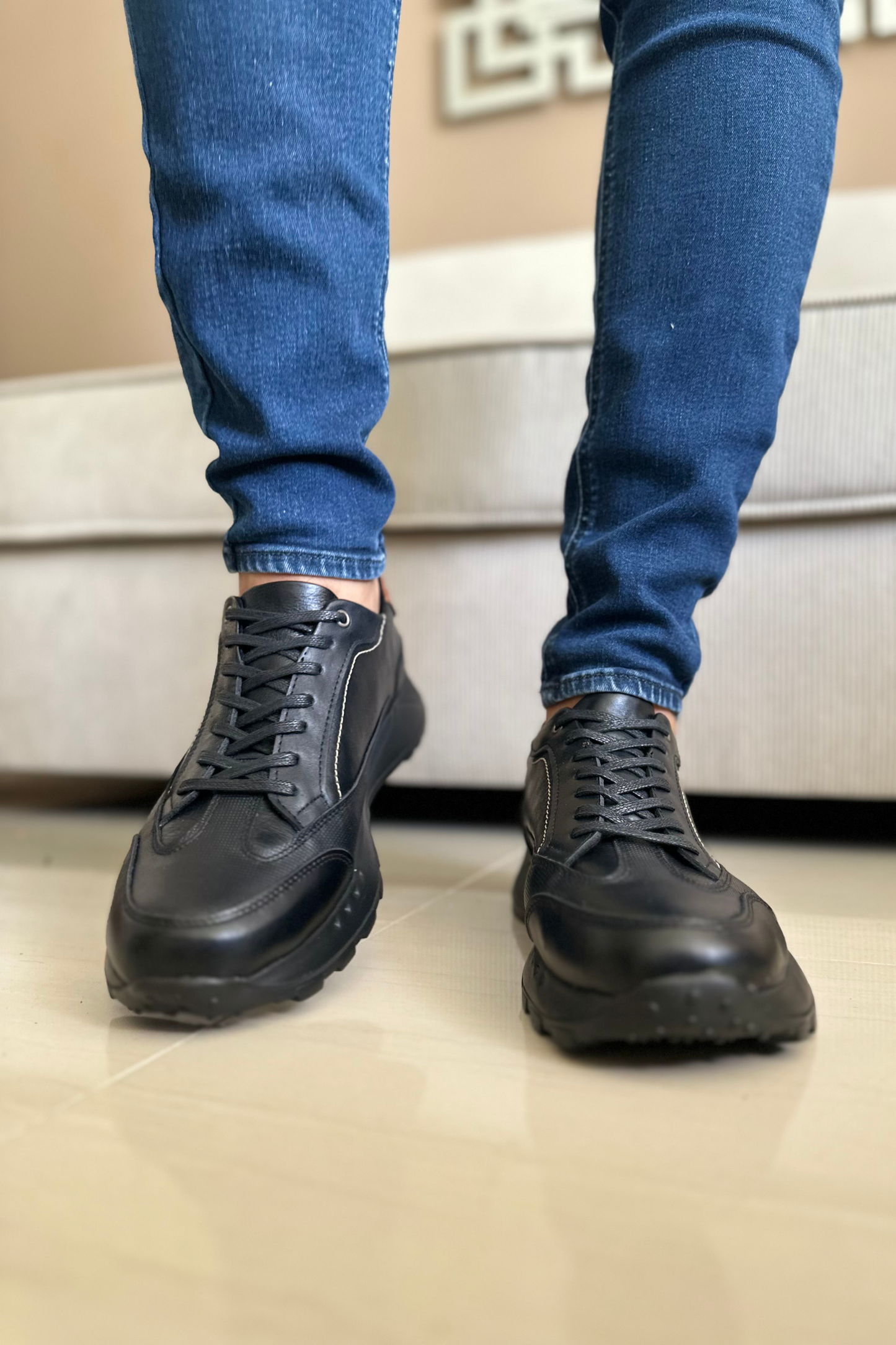 SNEAKERS TRAPINCH - PARA HOMBRE - EN CUERO REF: 75