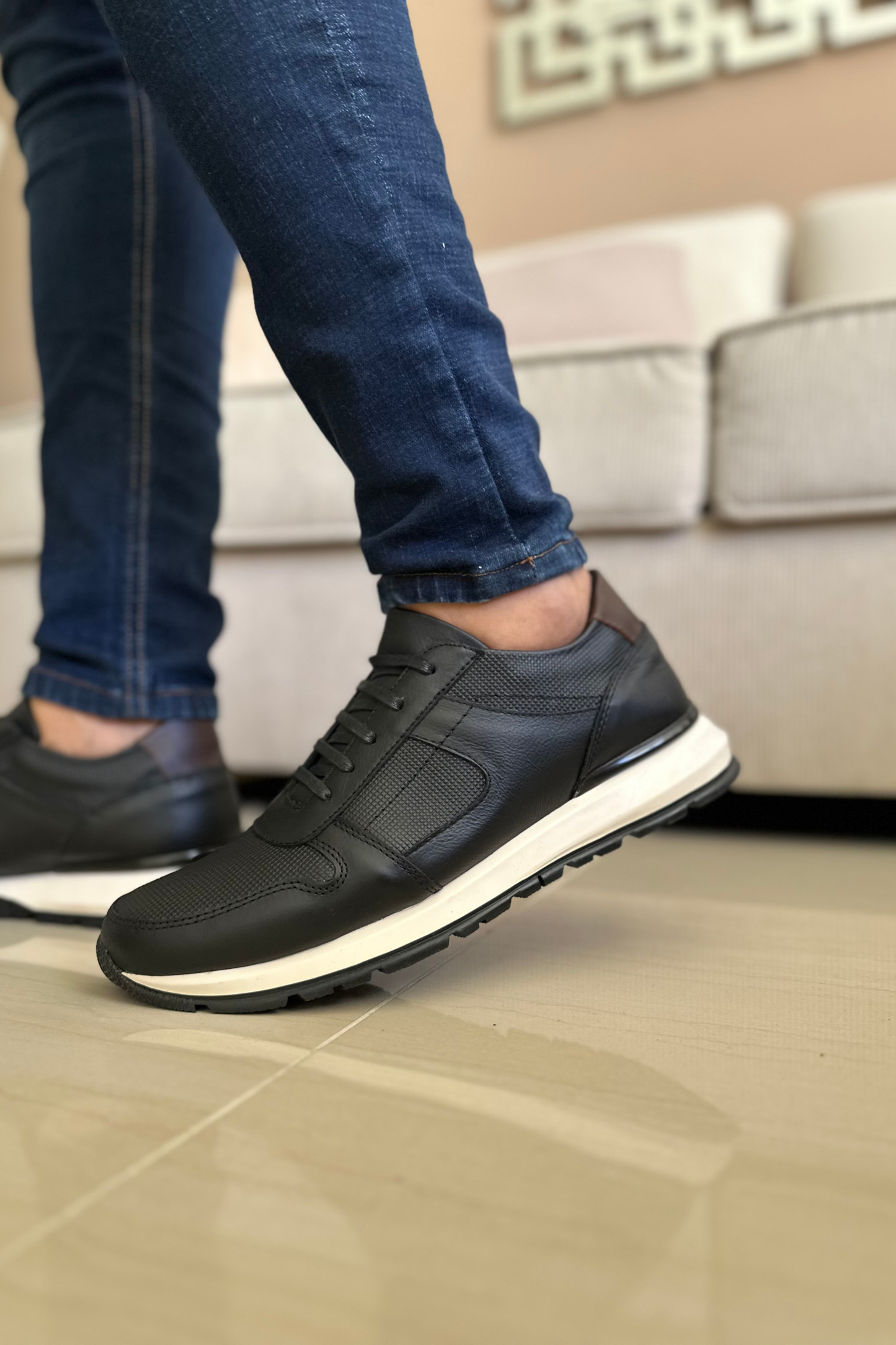 SNEAKER MERINO - EN CUERO - PARA HOMBRE RF : 2822