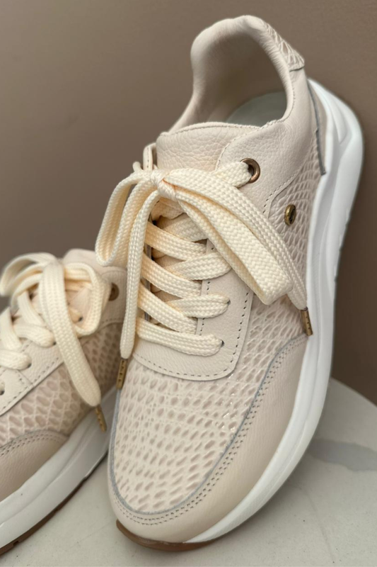 SNEAKER CHIKA - EN CUERO - PARA DAMA - REF: BEIGE 210