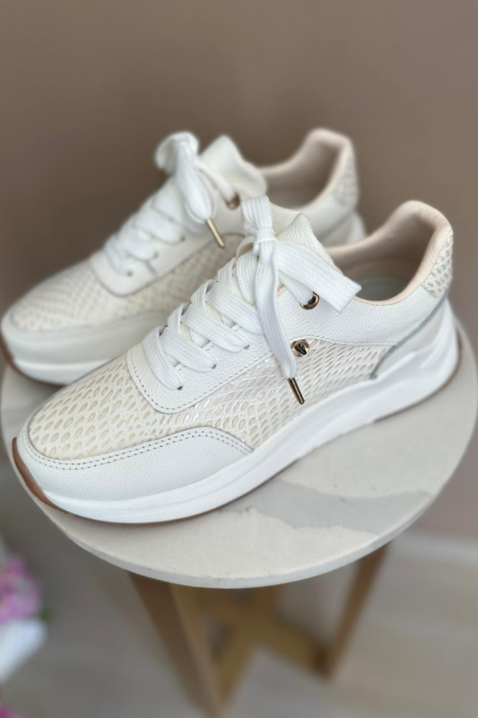 SNEAKER CHIKA - EN CUERO - PARA DAMA - REF: 210 TALCO