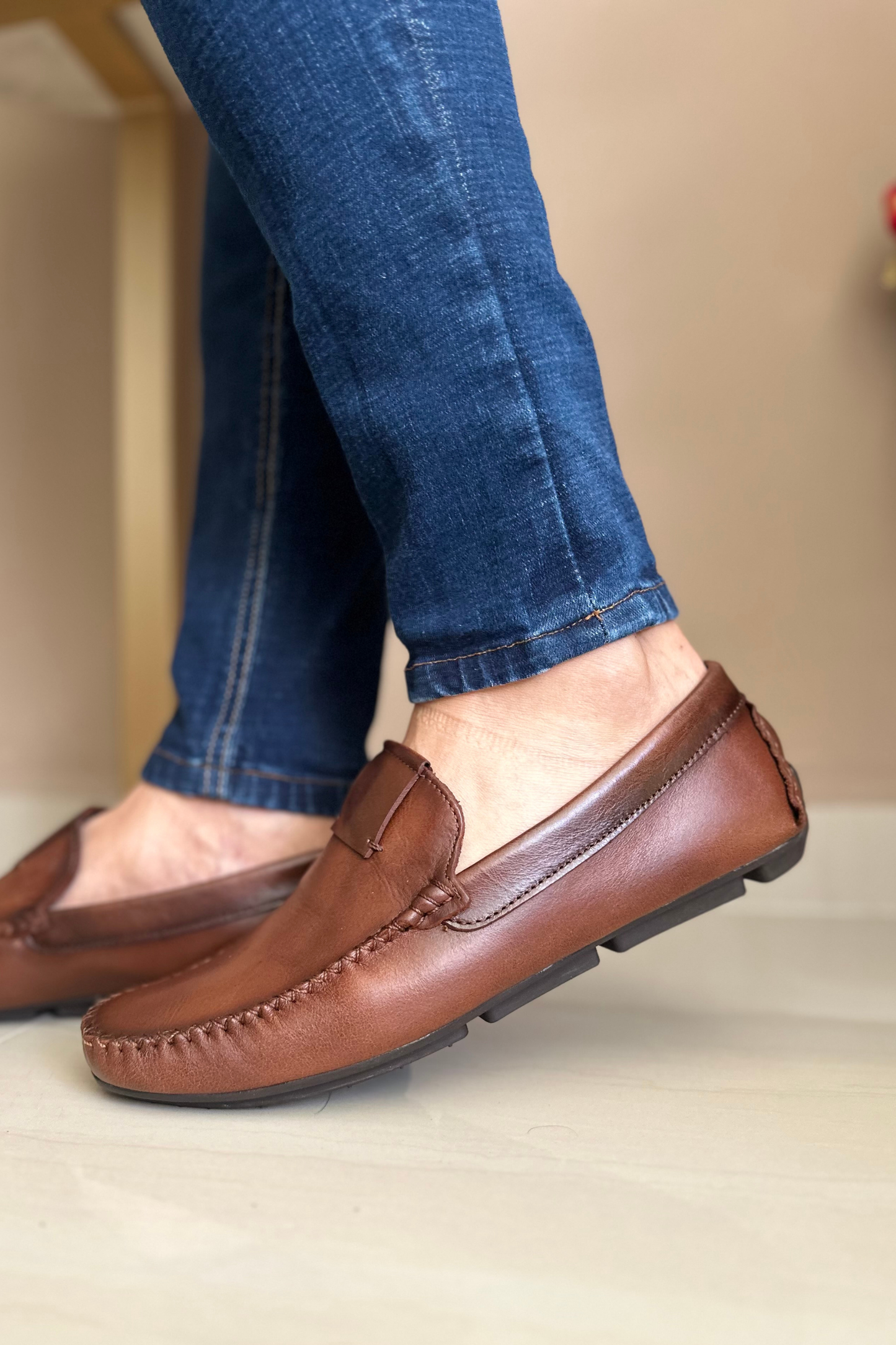 MOCASINES KRAP - EN CUERO - PARA HOMBRE - REF: 101