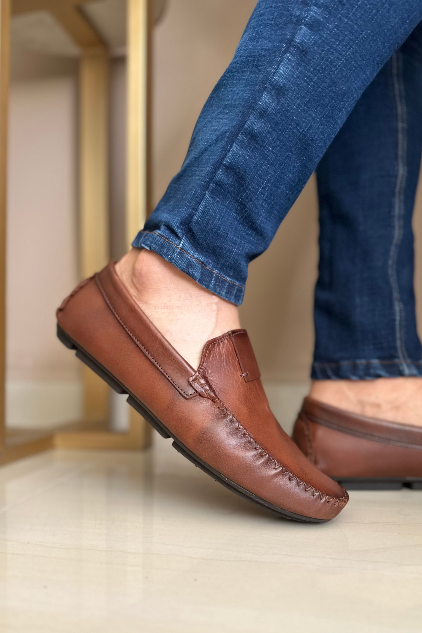 MOCASINES KRAP - EN CUERO - PARA HOMBRE - REF: 101