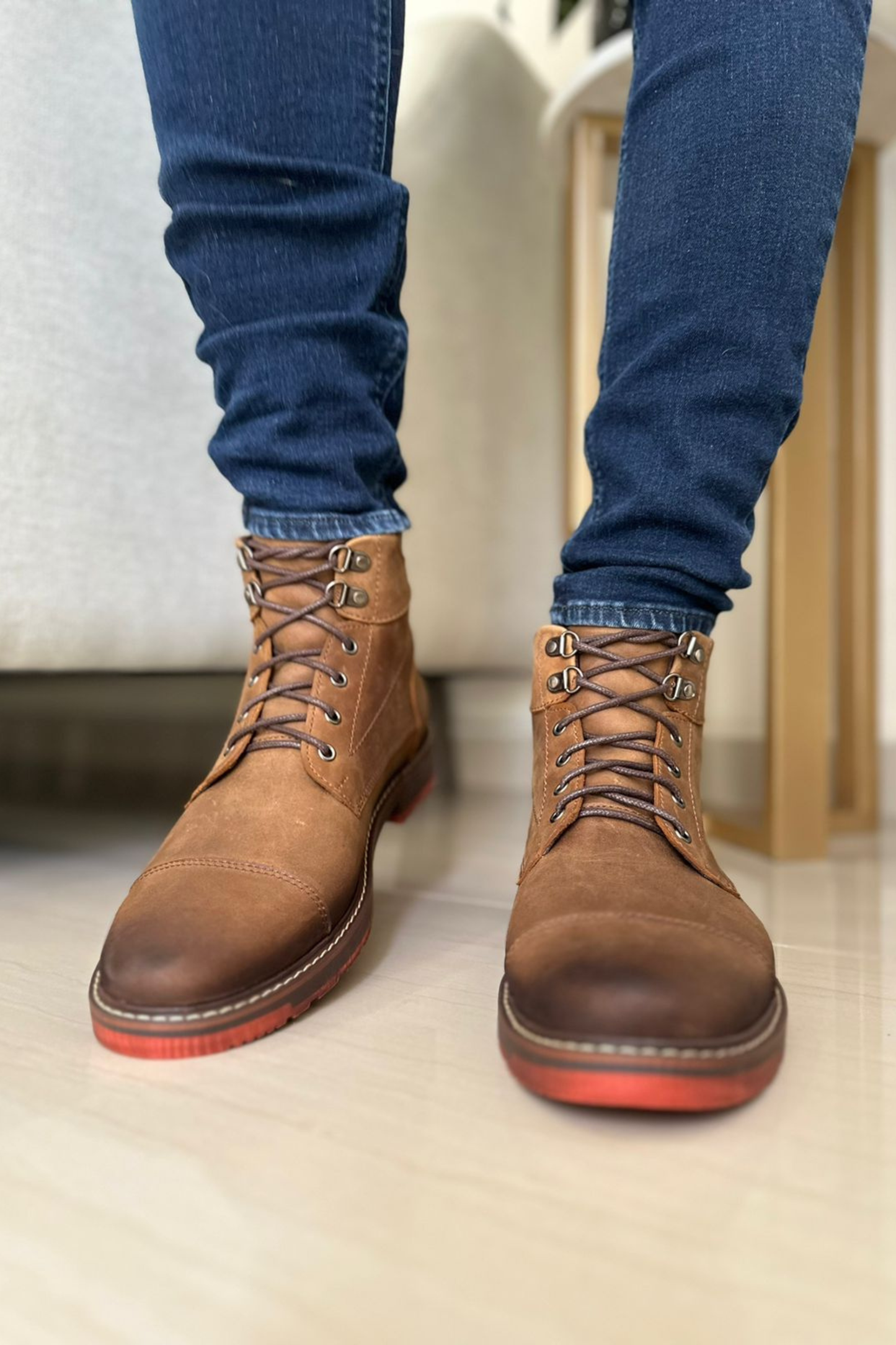 BOTAS CAQUESA - EN CUERO - PARA HOMBRE - REF: MANÍ