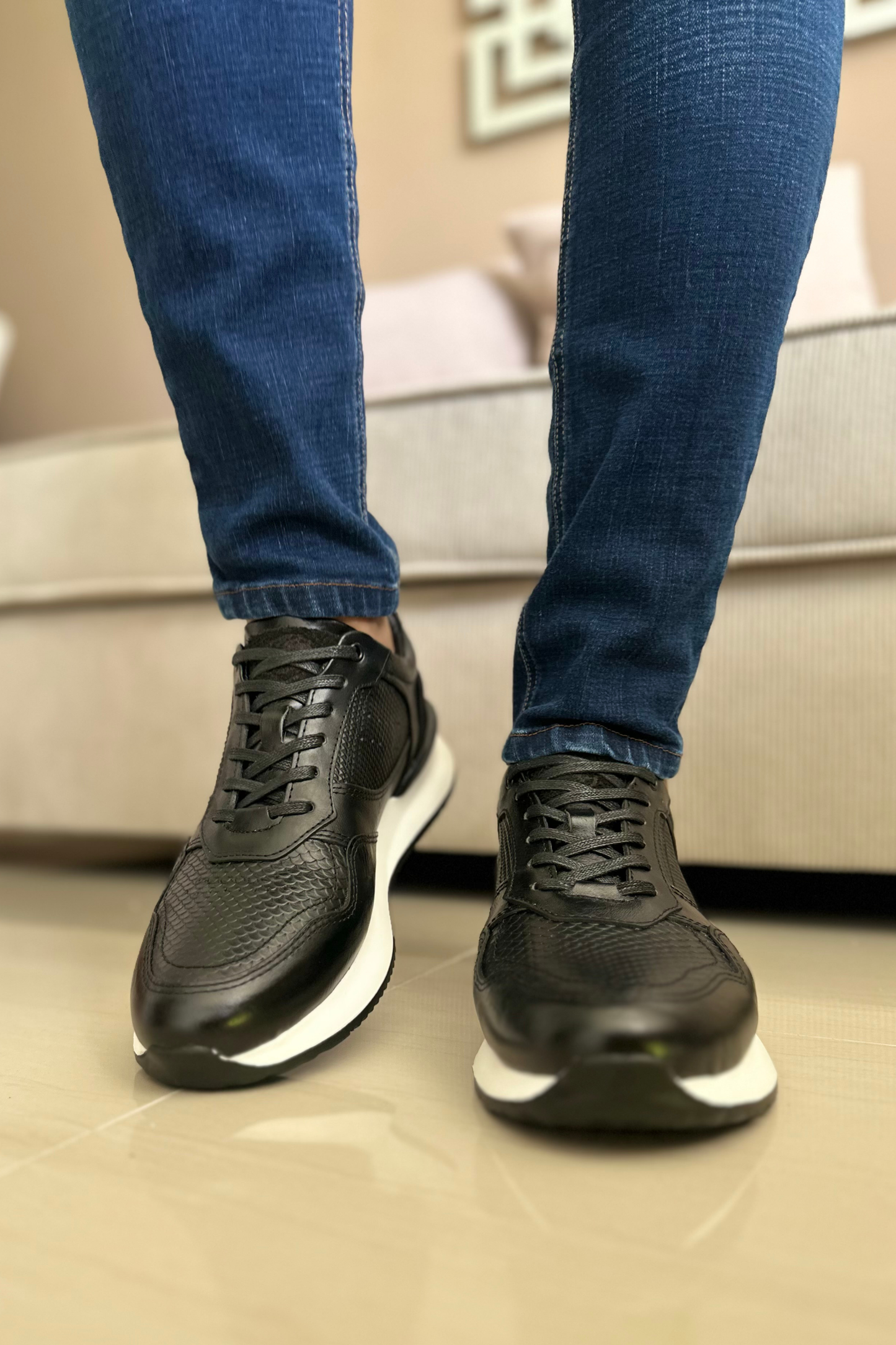 SNEAKER NIKO - EN CUERO - PARA HOMBRE - REF: ANT D12