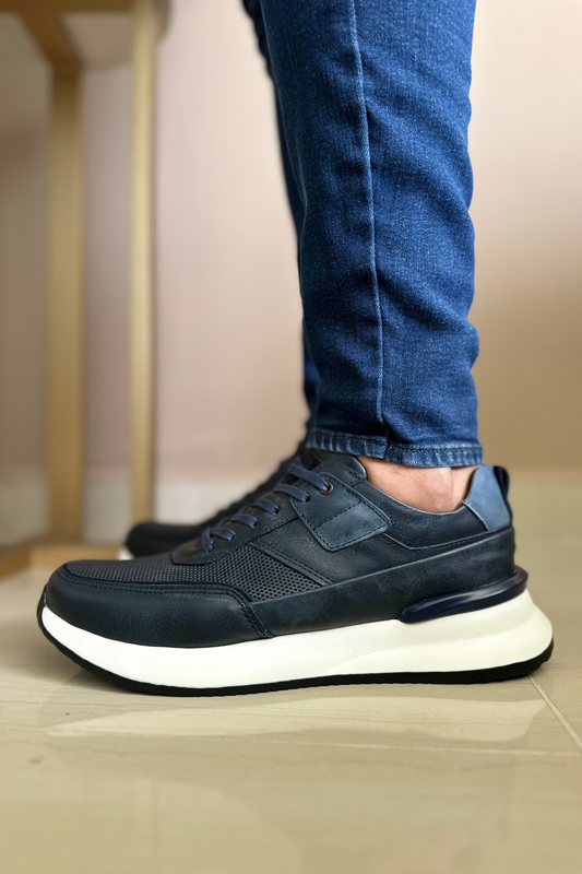 SNEAKERS FOLA - CUERO AZUL - PARA HOMBRE - REF: CR8