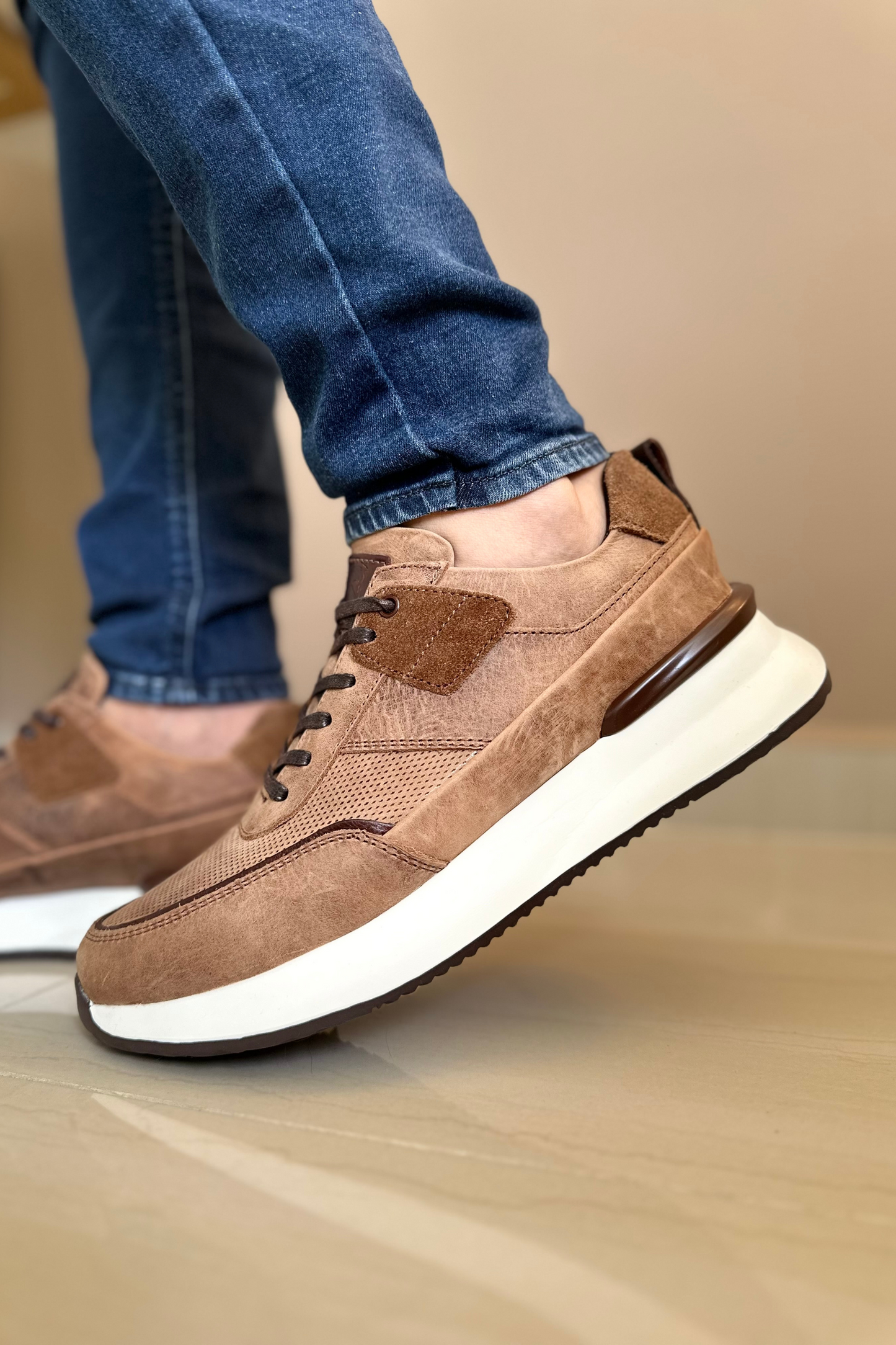 SNEAKERS FOLA - CUERO AZUL - PARA HOMBRE - REF: CR8