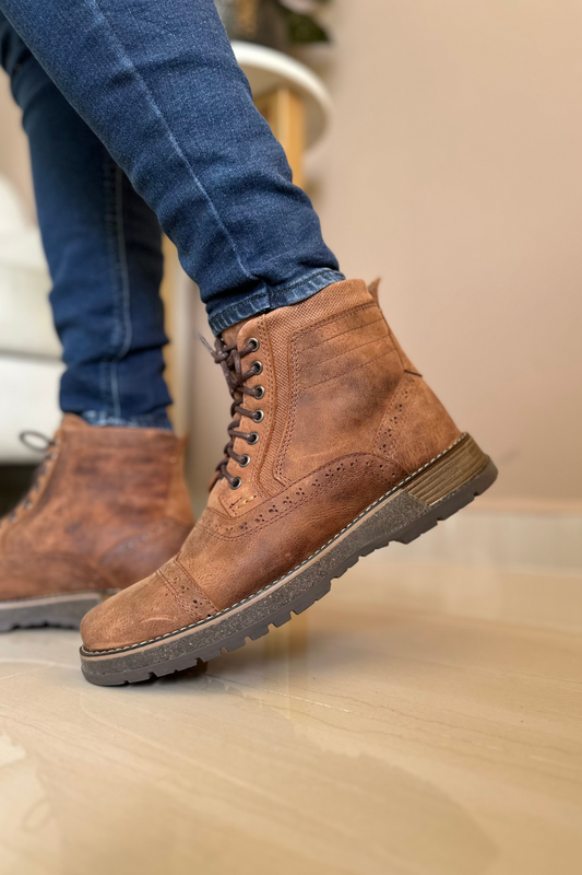 BOTAS FRACTAL - EN CUERO - PARA HOMBRE - REF: TUNJA