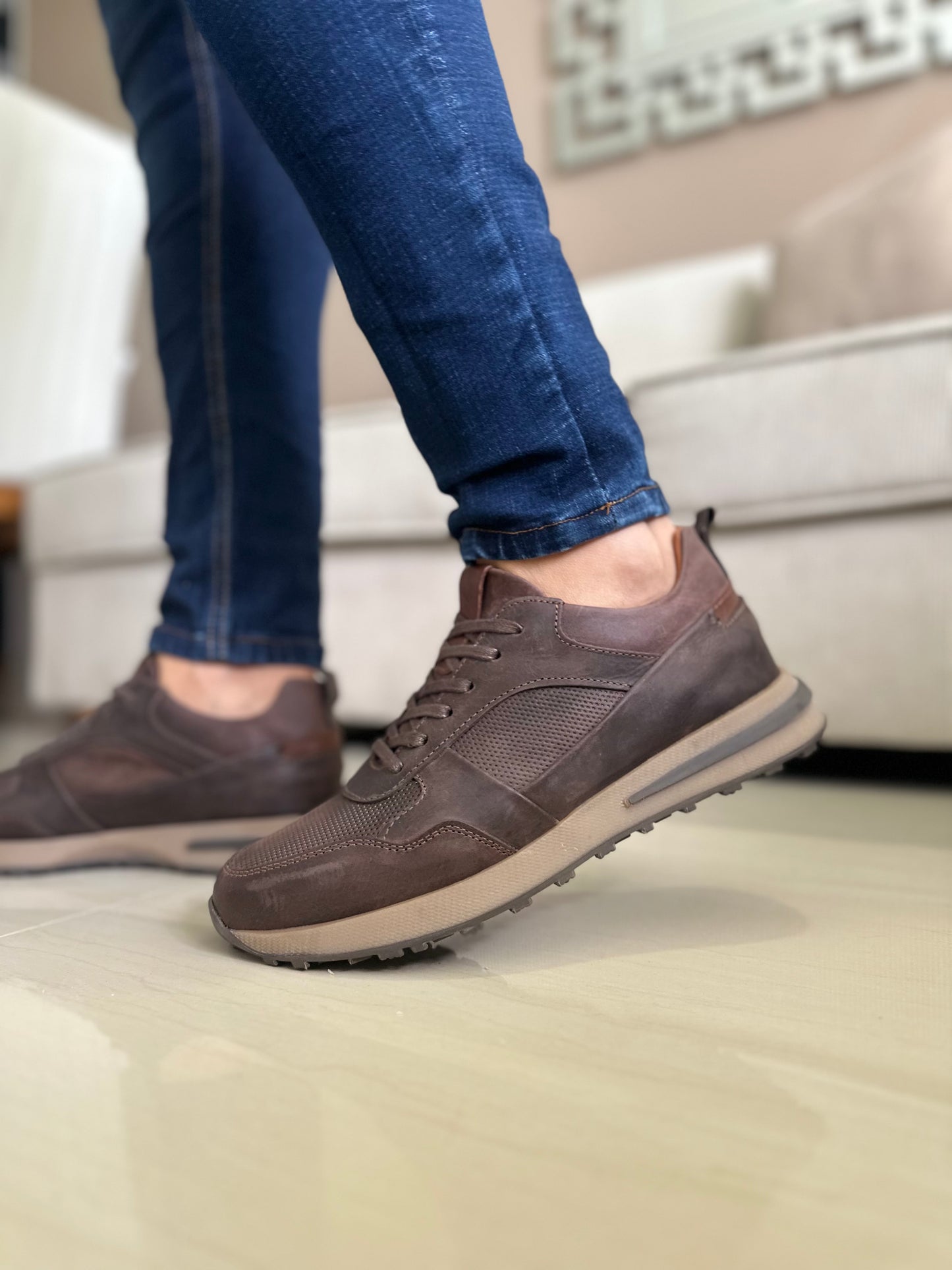 SNEAKERS SHEM - PARA HOMBRE - EN CUERO - REF: 3268