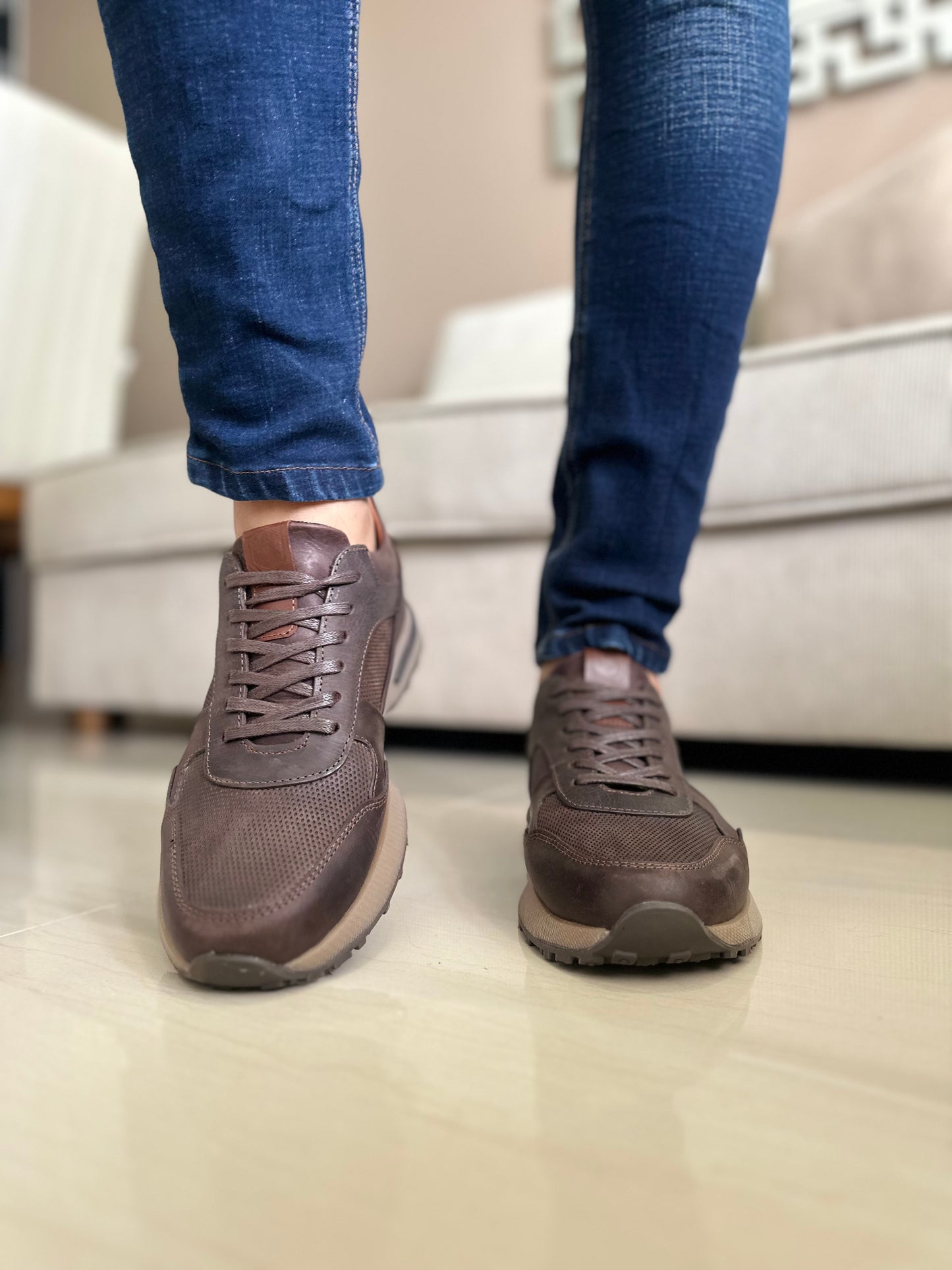 SNEAKERS SHEM - PARA HOMBRE - EN CUERO - REF: 3268