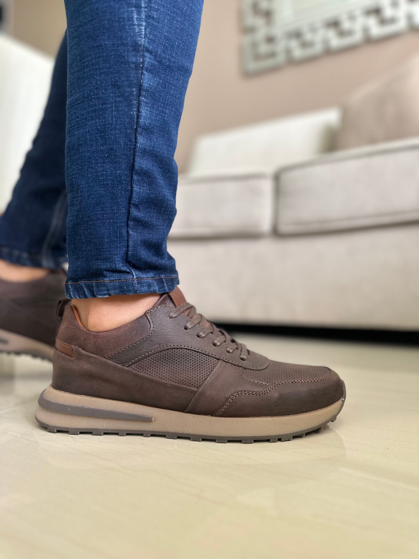 SNEAKERS SHEM - PARA HOMBRE - EN CUERO - REF: 3268