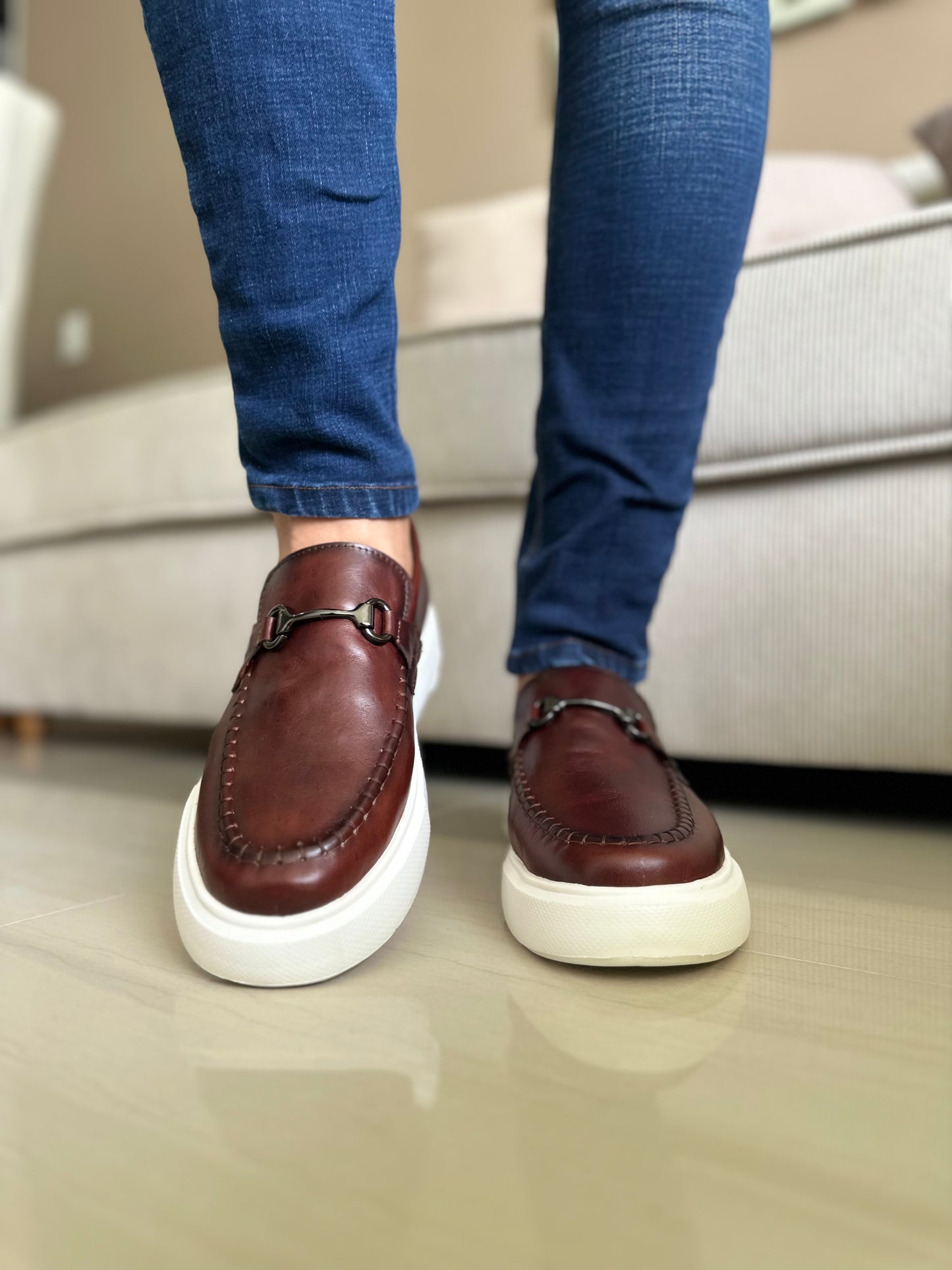 MOCASÍN ROM - EN CUERO - PARA HOMBRE