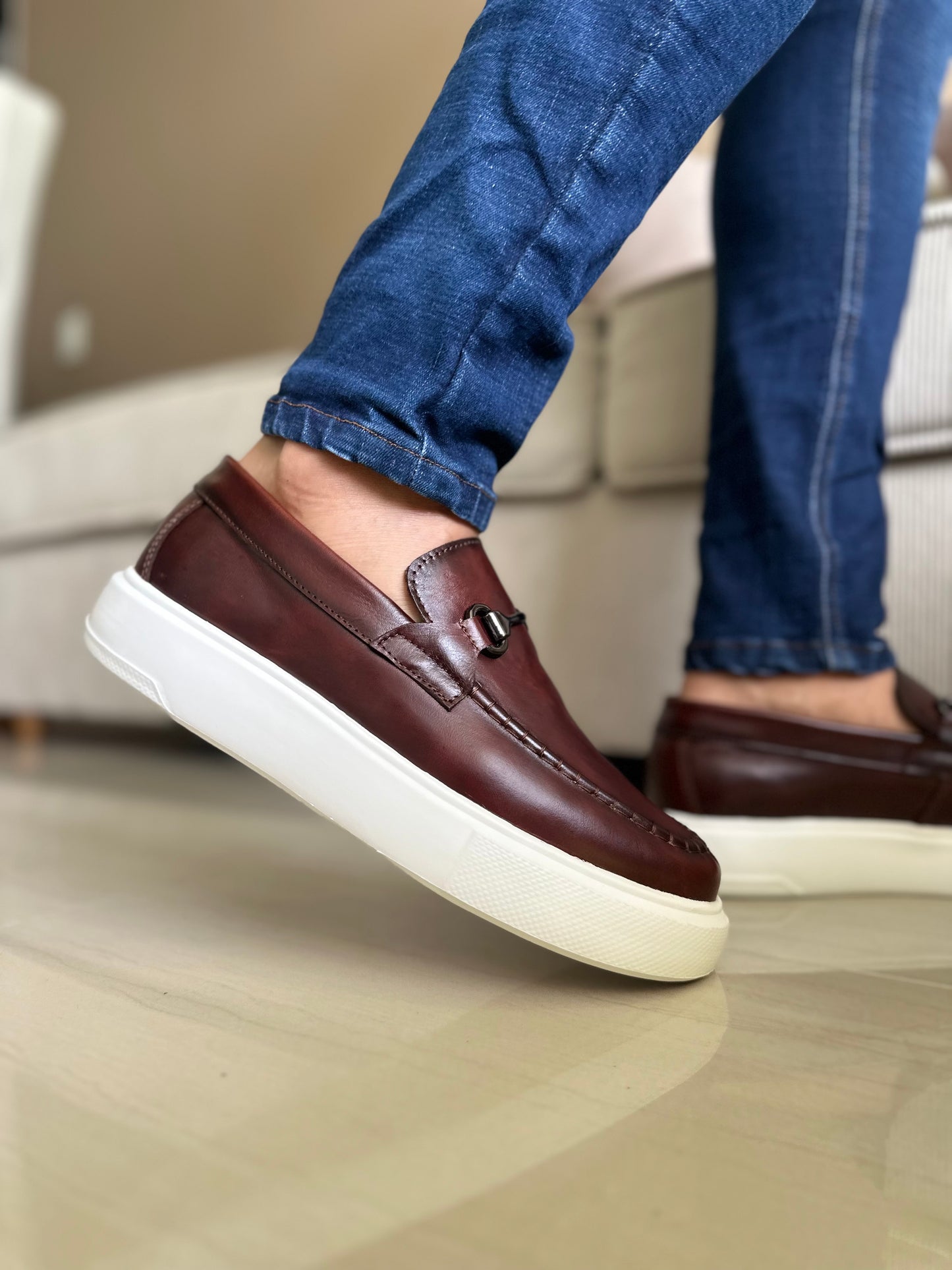 MOCASÍN ROM - EN CUERO - PARA HOMBRE