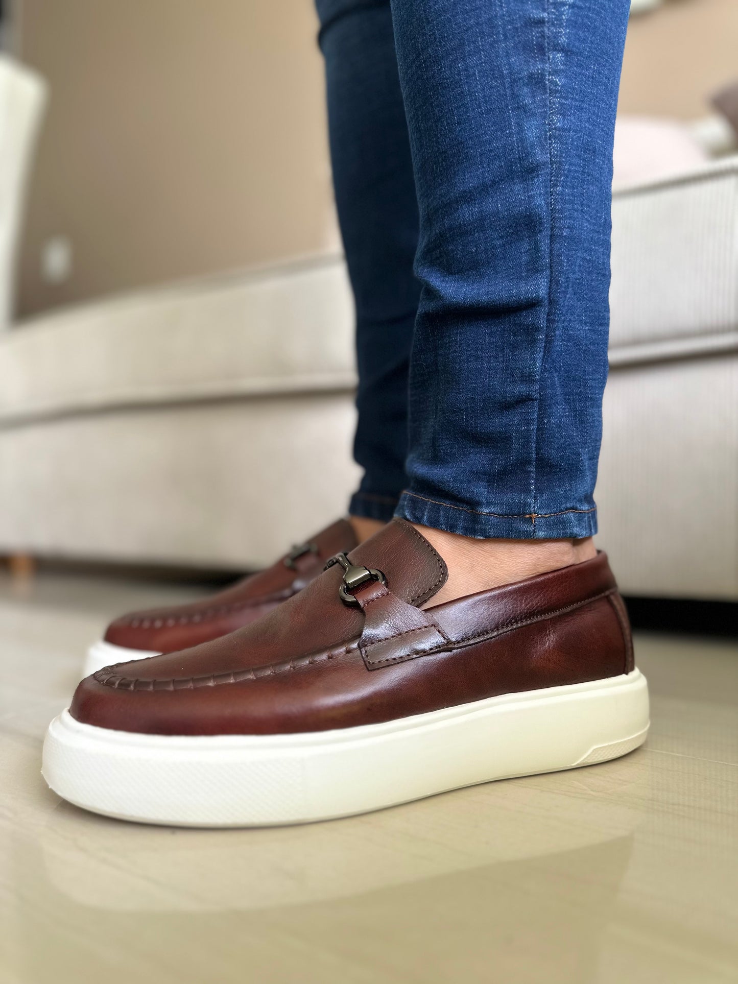 MOCASÍN ROM - EN CUERO - PARA HOMBRE