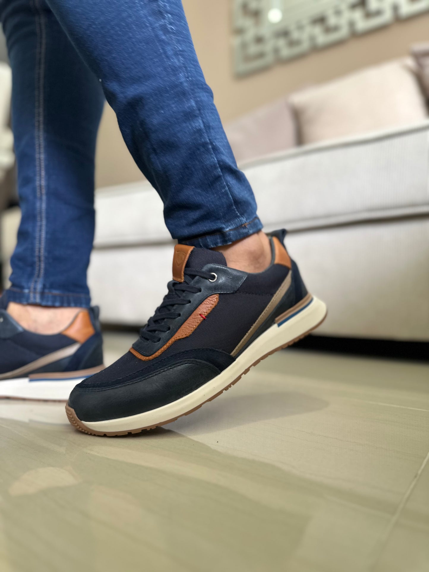 SNEAKERS GOP  EN CUERO\LONA -REF: 317 AZUL