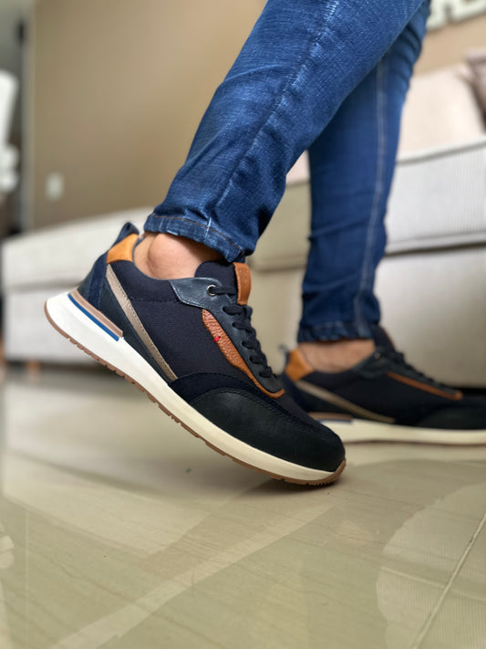 SNEAKERS GOP  EN CUERO\LONA -REF: 317 AZUL