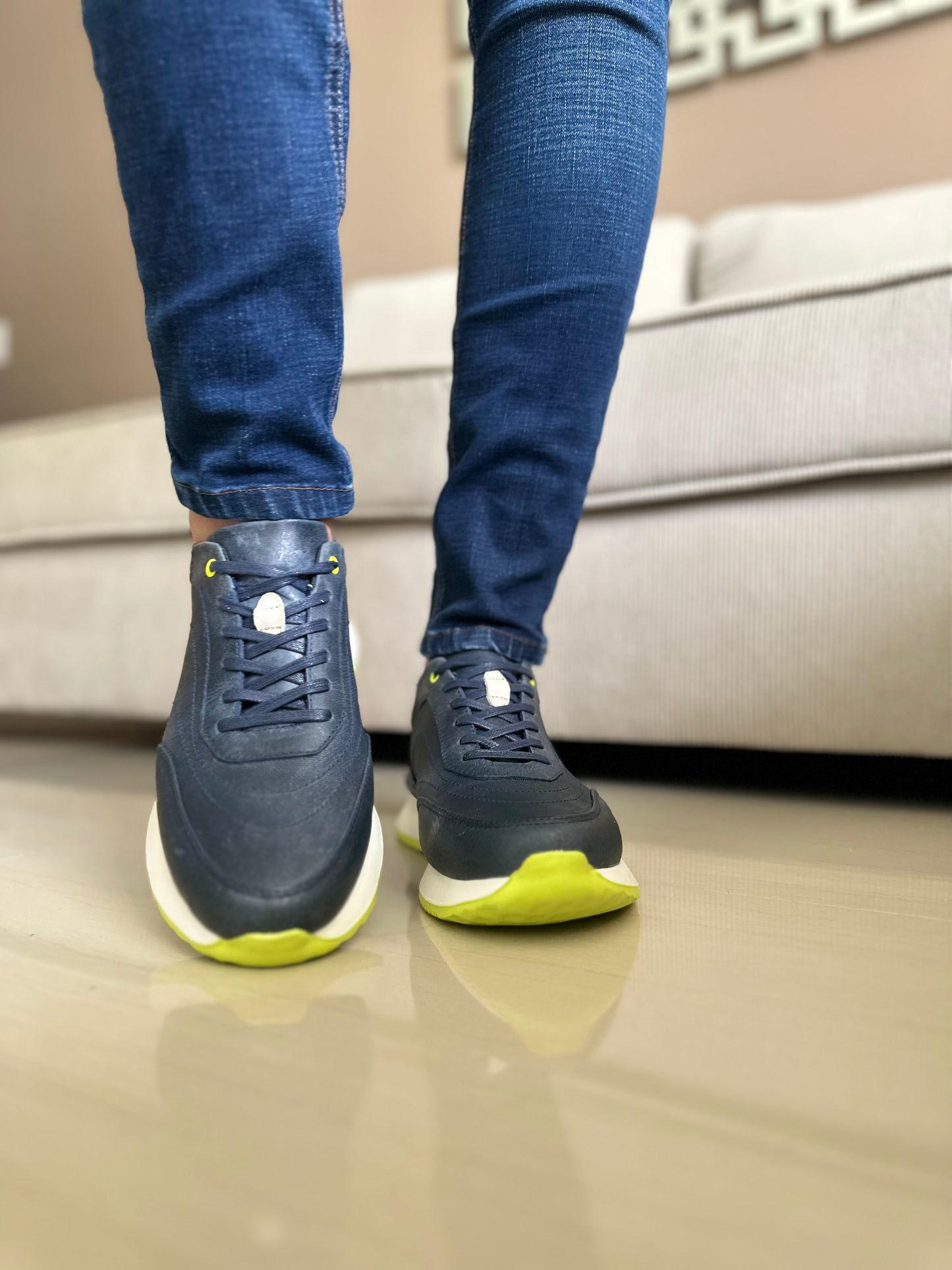 SNEAKERS CUERO-AZULXVERDE