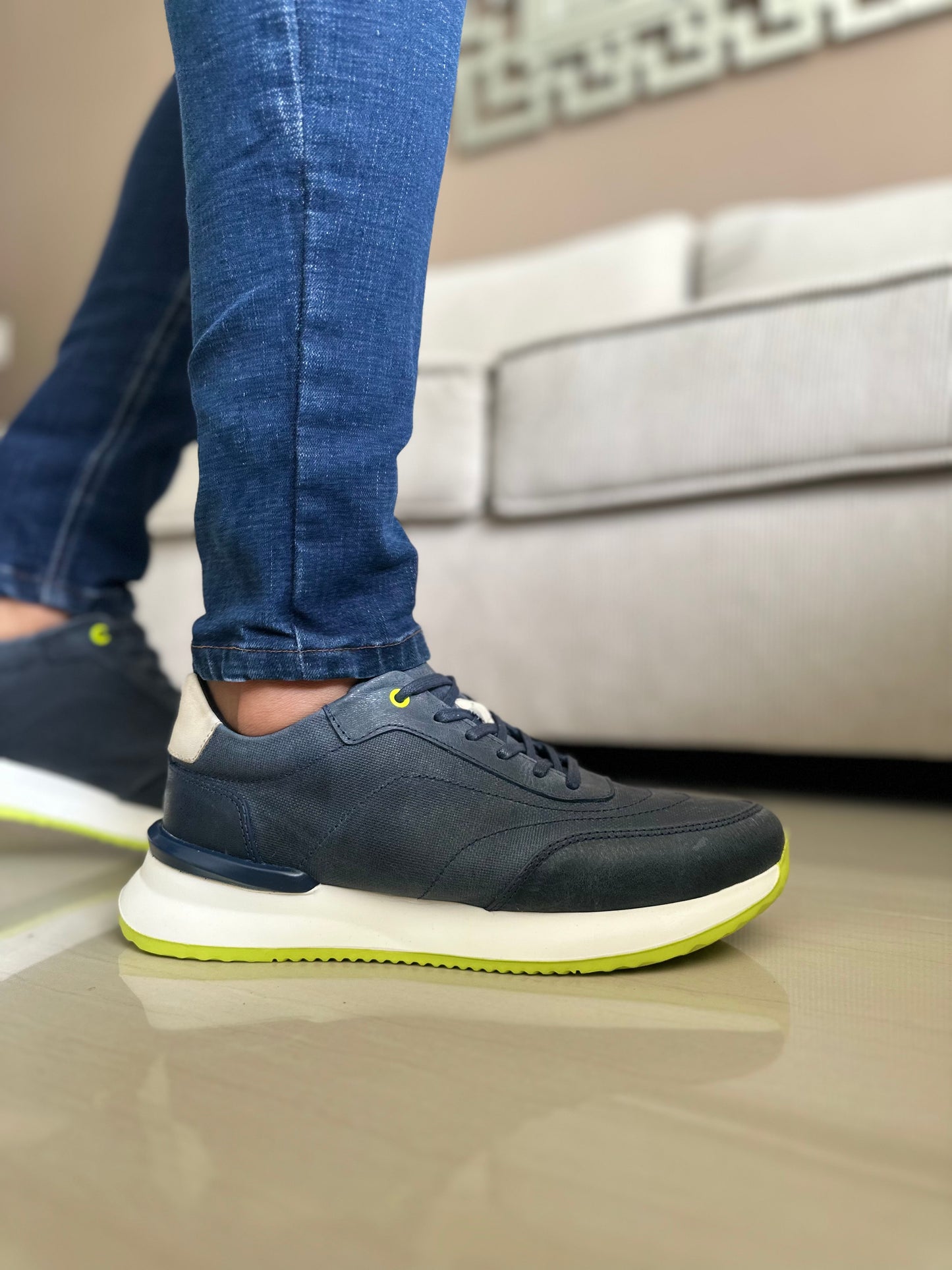 SNEAKERS CUERO-AZULXVERDE