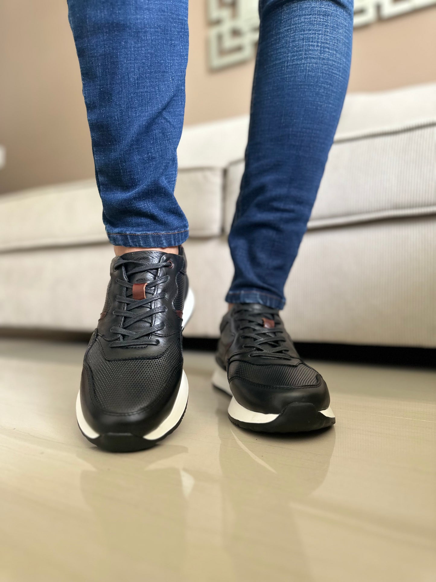 SNEAKER POLTER - EN CUERO - PARA HOMBRE - REF:3211
