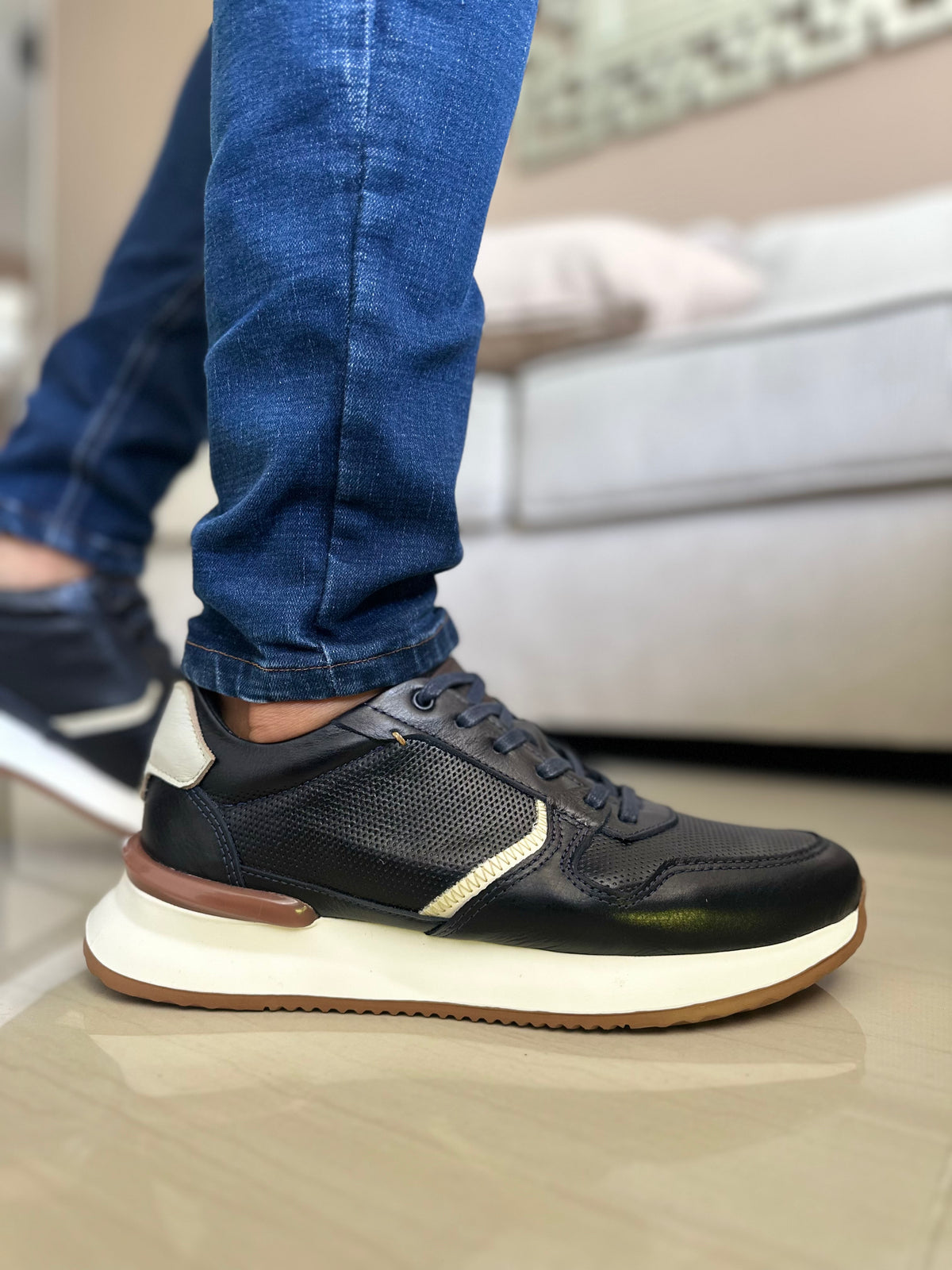 SNEAKER POLTER - EN CUERO - PARA HOMBRE - REF: T-06