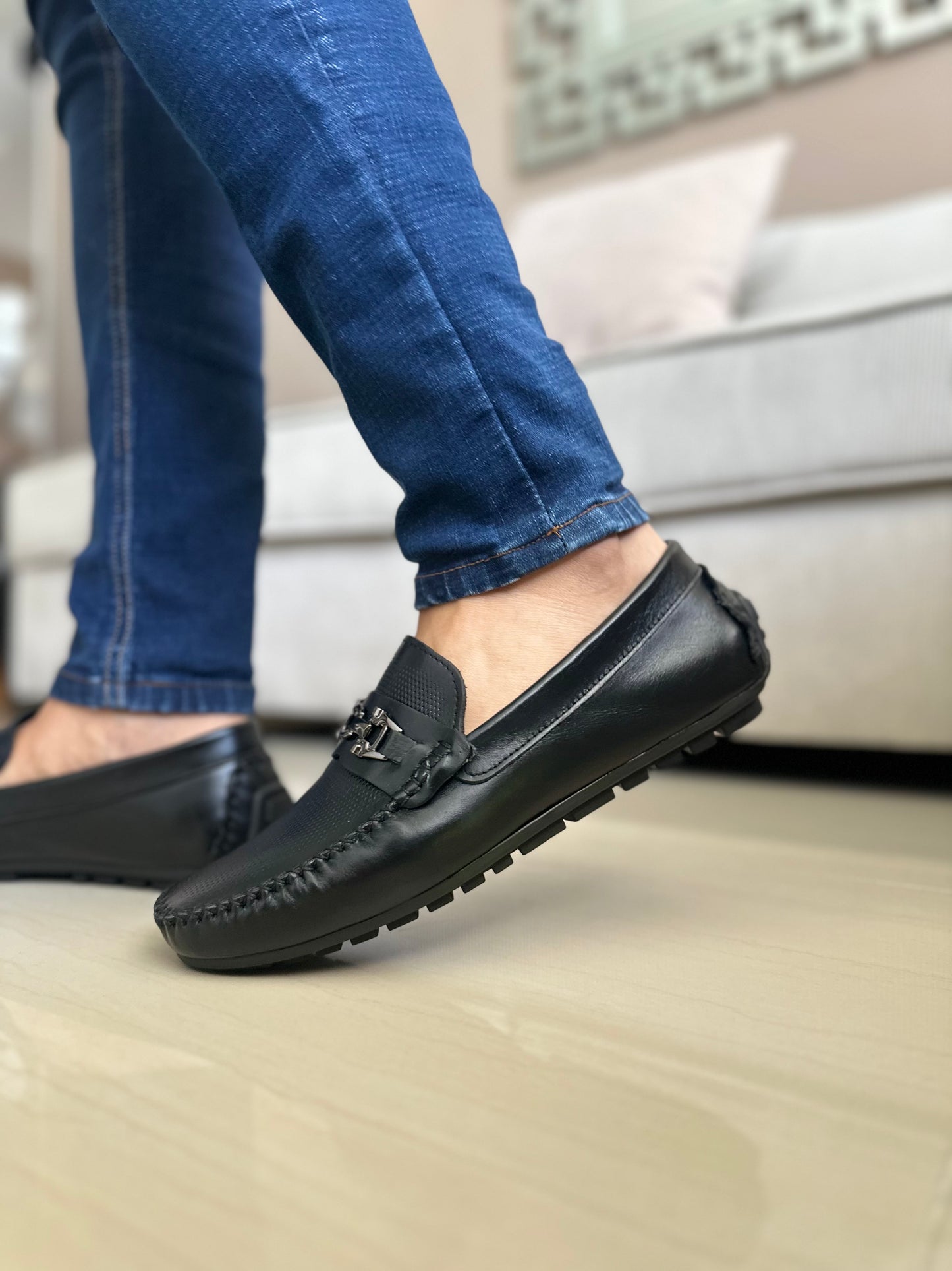 MOCASINES - EN CUERO - PARA HOMBRE - REF: