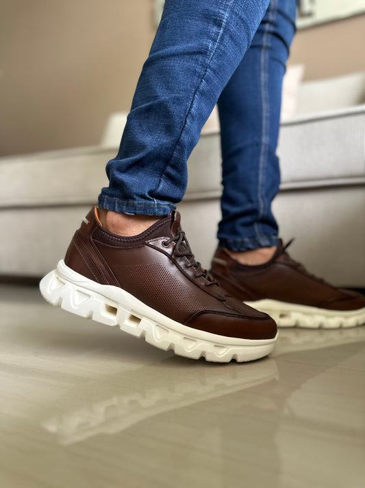 SNEAKERS LIT.-CUERO HOMBRE REF: 402 MIEL