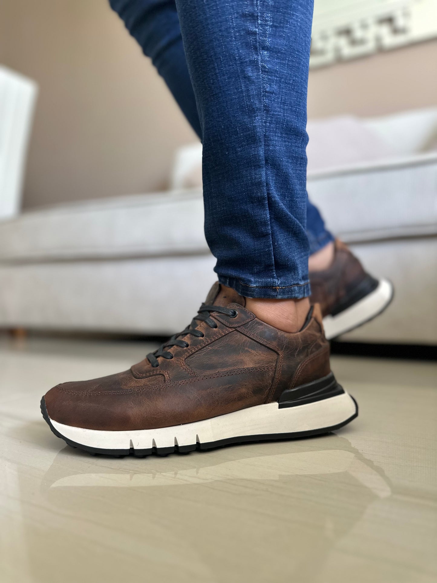 SNEAKERS TEIDE - EN CUERO - REF: ANT 600A
