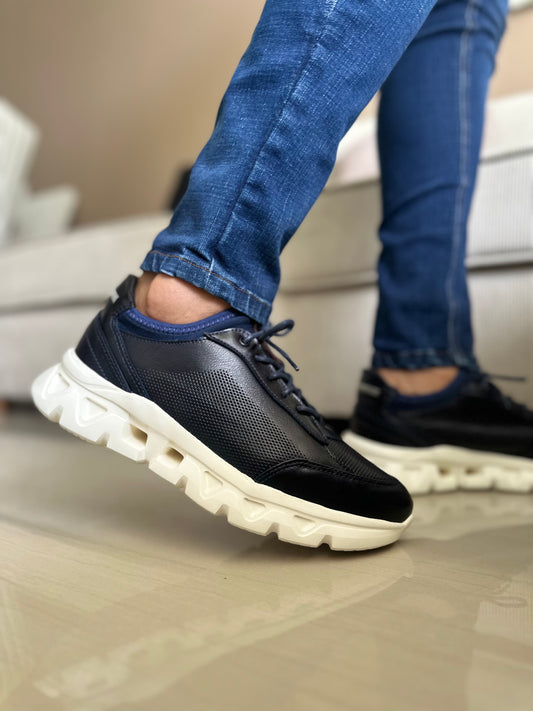 SNEAKERS LIT.-CUERO HOMBRE REF: 402 NEGRO