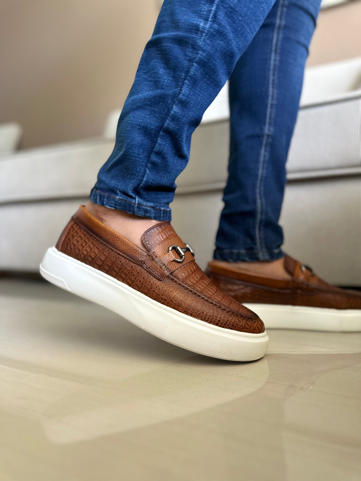 MOCASÍN ROM - EN CUERO - PARA HOMBRE