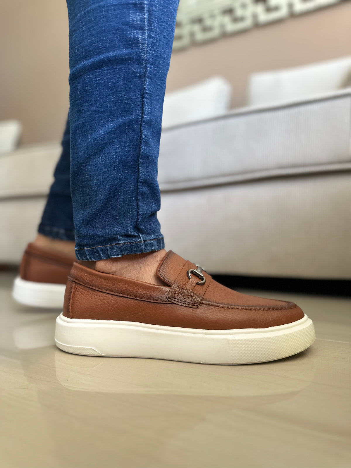 MOCASÍN ROM - EN CUERO - PARA HOMBRE
