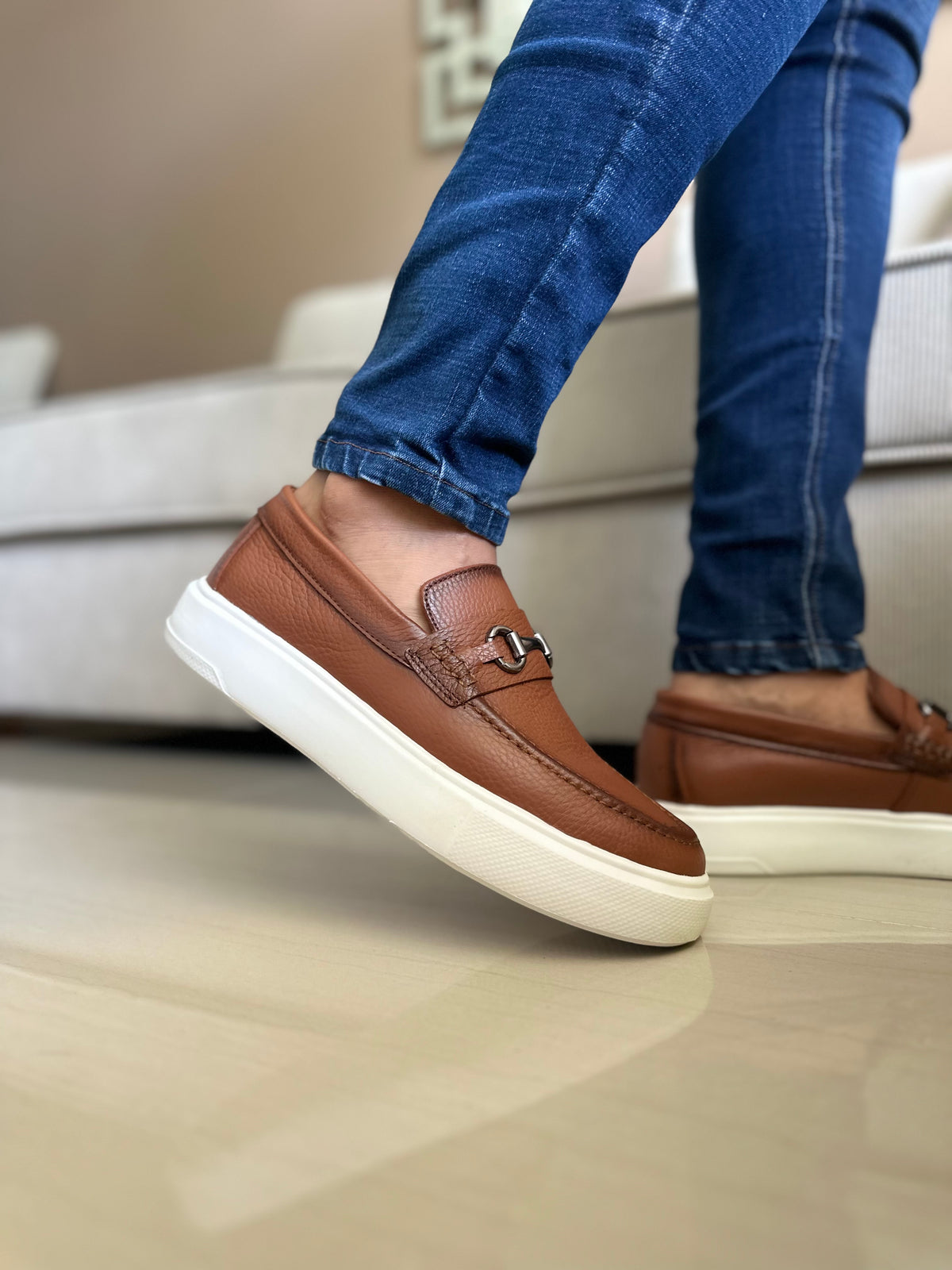 MOCASÍN ROM - EN CUERO - PARA HOMBRE