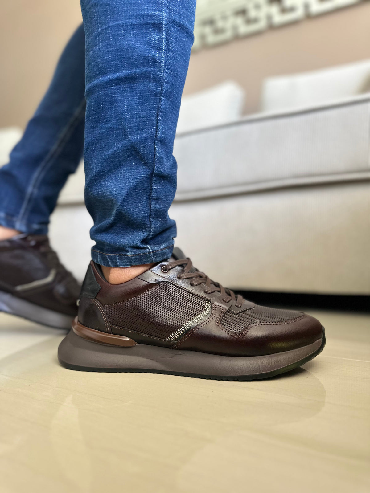 SNEAKER POLTER - EN CUERO - PARA HOMBRE - REF: T-06