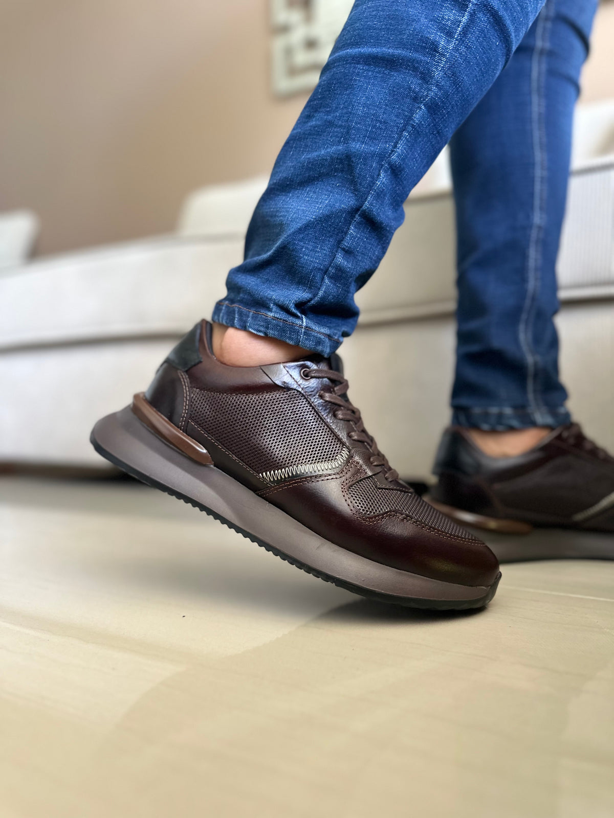 SNEAKER POLTER - EN CUERO - PARA HOMBRE - REF: T-06
