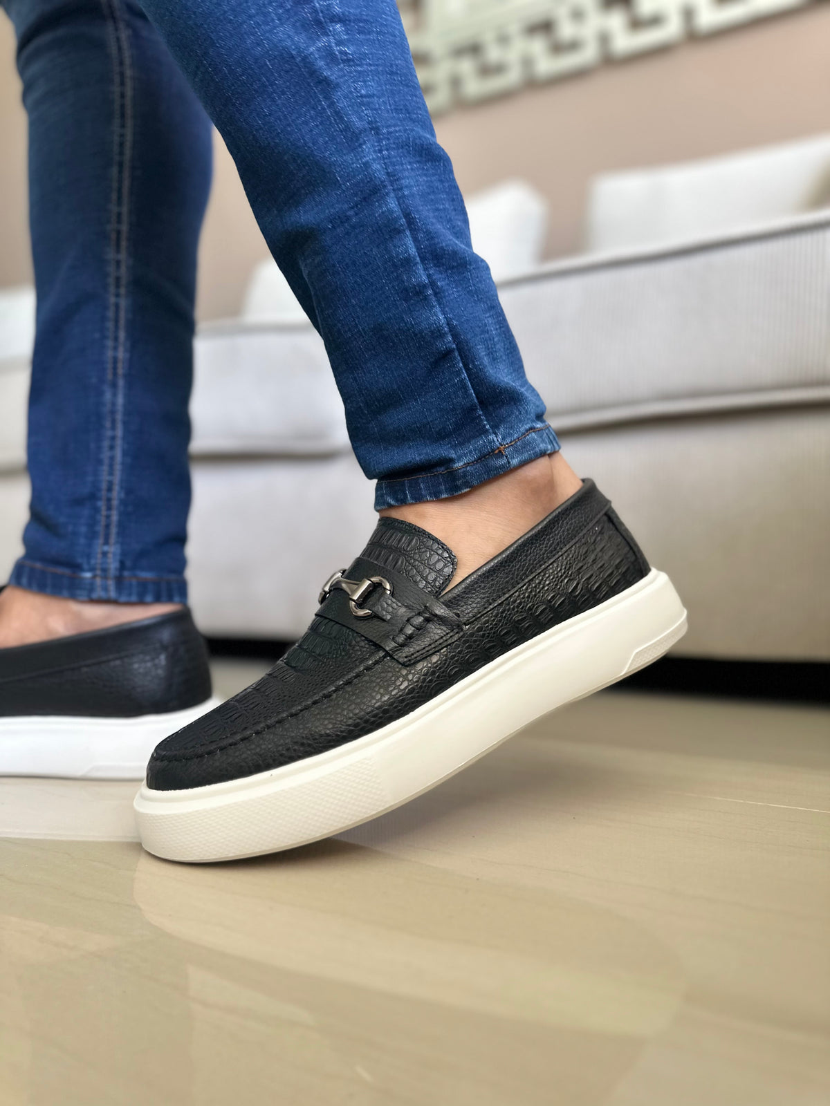 MOCASÍN ROM - EN CUERO - PARA HOMBRE