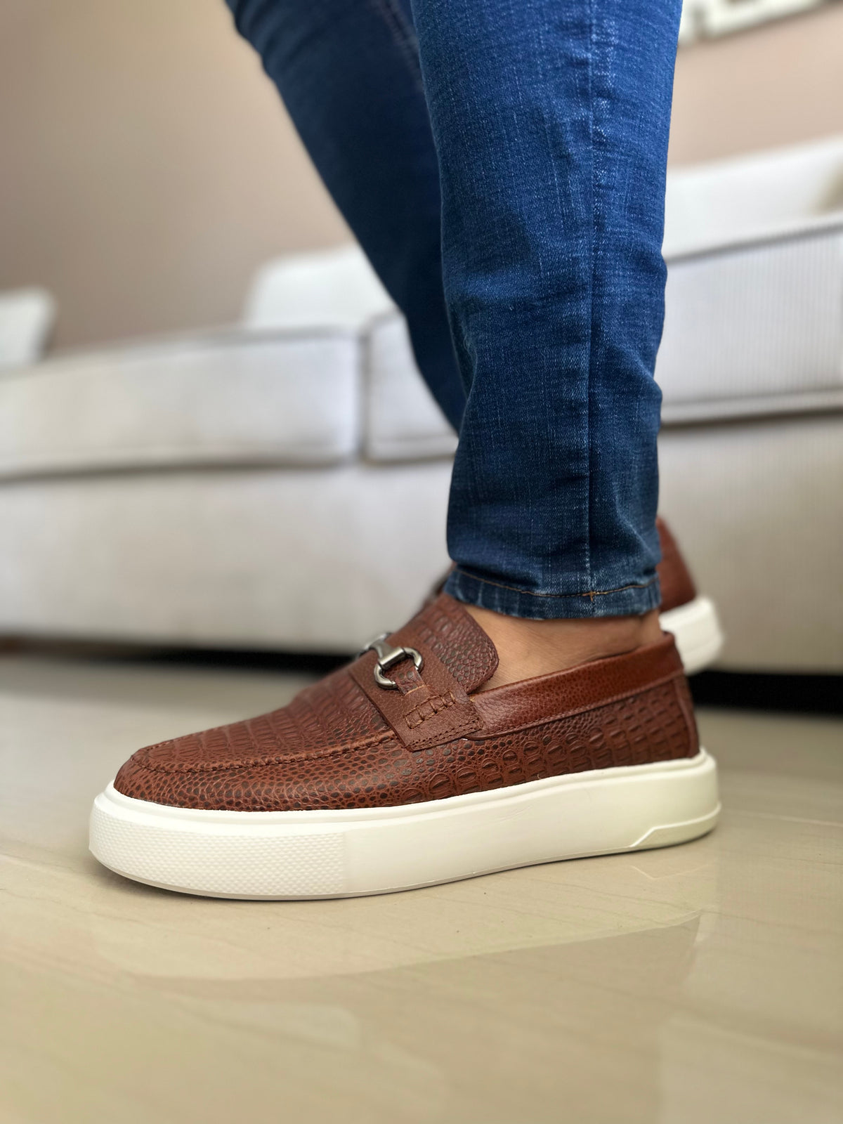 MOCASÍN ROM - EN CUERO - PARA HOMBRE