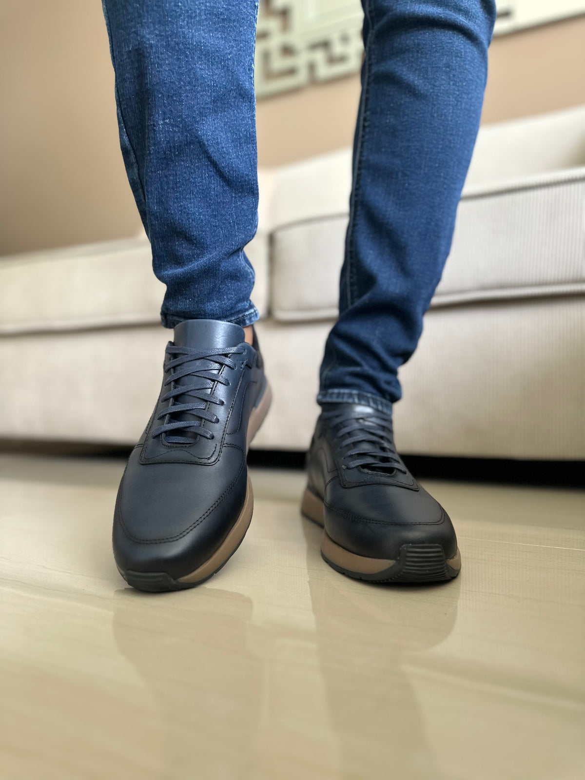 SNEAKERS HABIL AZUL-CUEROS AEROGRAFIADOS-