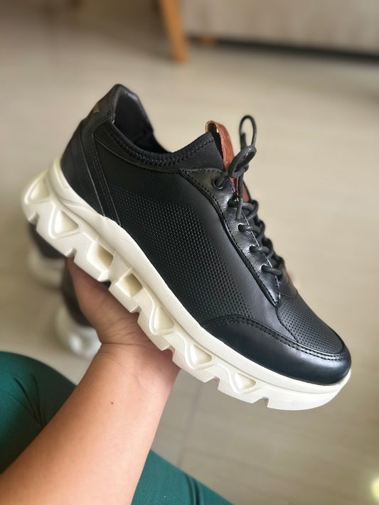 SNEAKERS LIT.-CUERO HOMBRE REF: 402 NEGRO