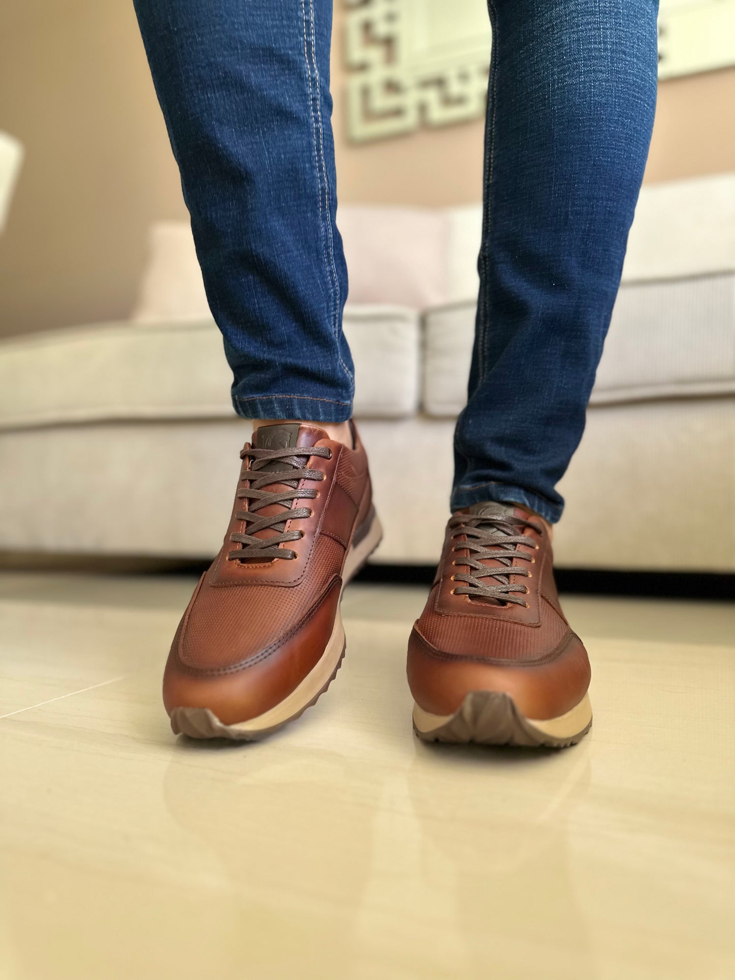 SNEAKER YANKEN - EN CUERO - PARA HOMBRE - REF: B92