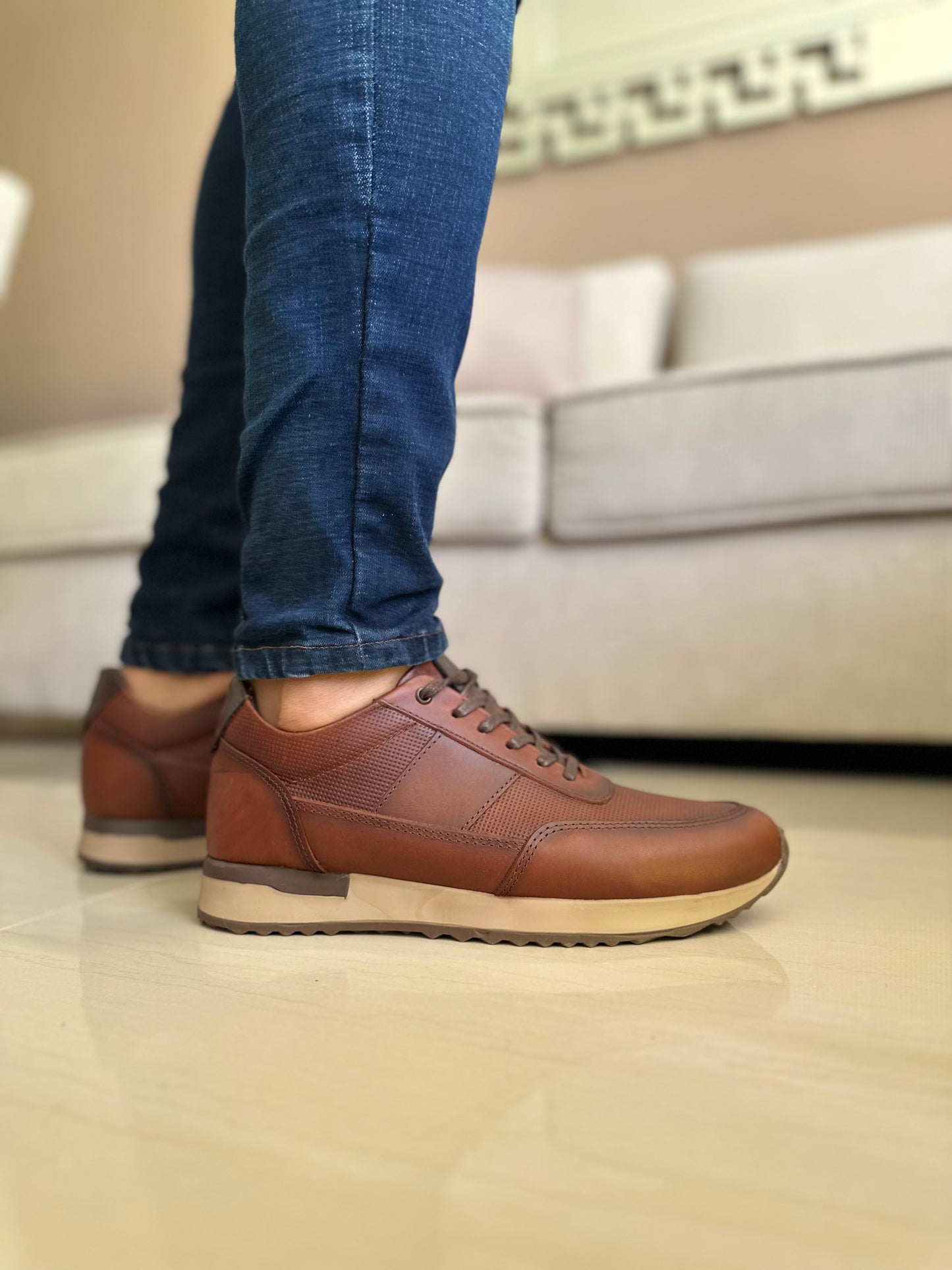 SNEAKER YANKEN - EN CUERO - PARA HOMBRE - REF: B92
