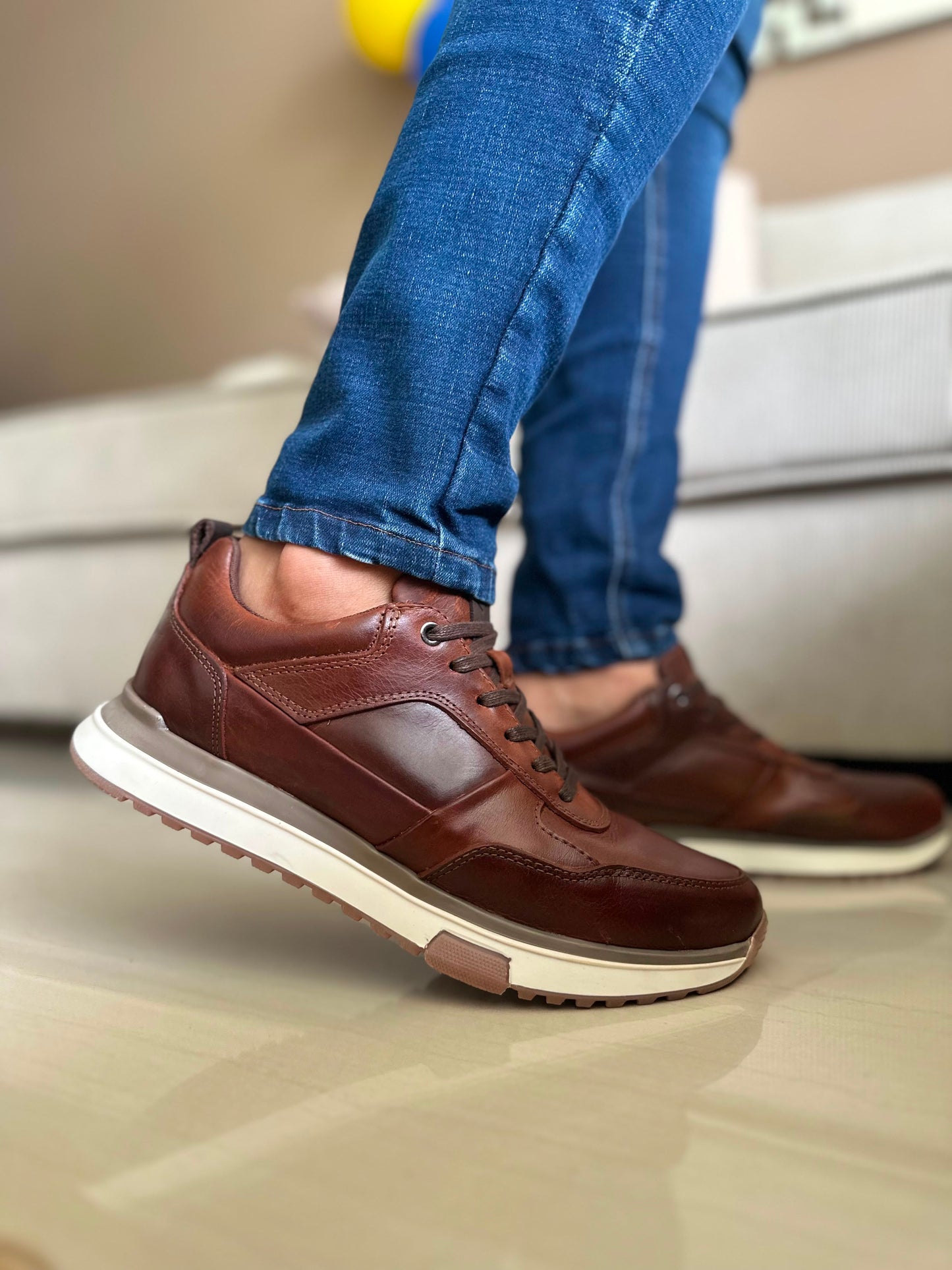 SNEAKERS POG  EN CUERO\LONA -REF: MIEL