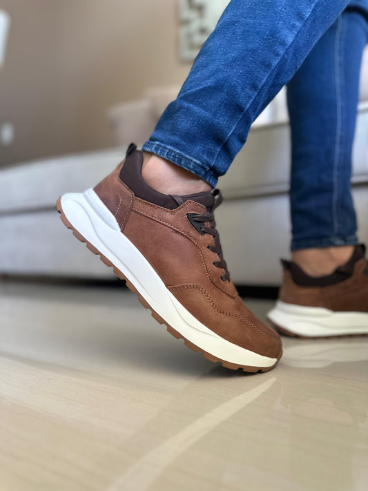 SNEAKERS BIN -CUERO REF:3308CREMA
