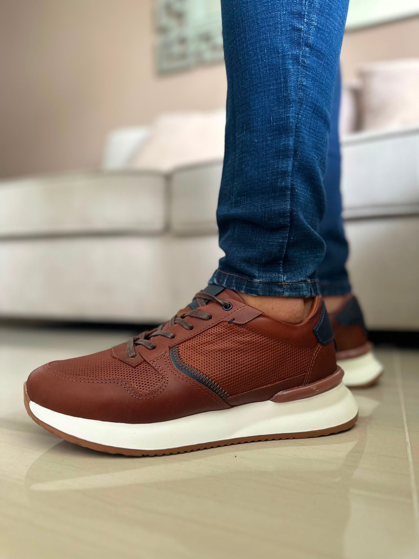 SNEAKER POLTER - EN CUERO - PARA HOMBRE - REF: T-06