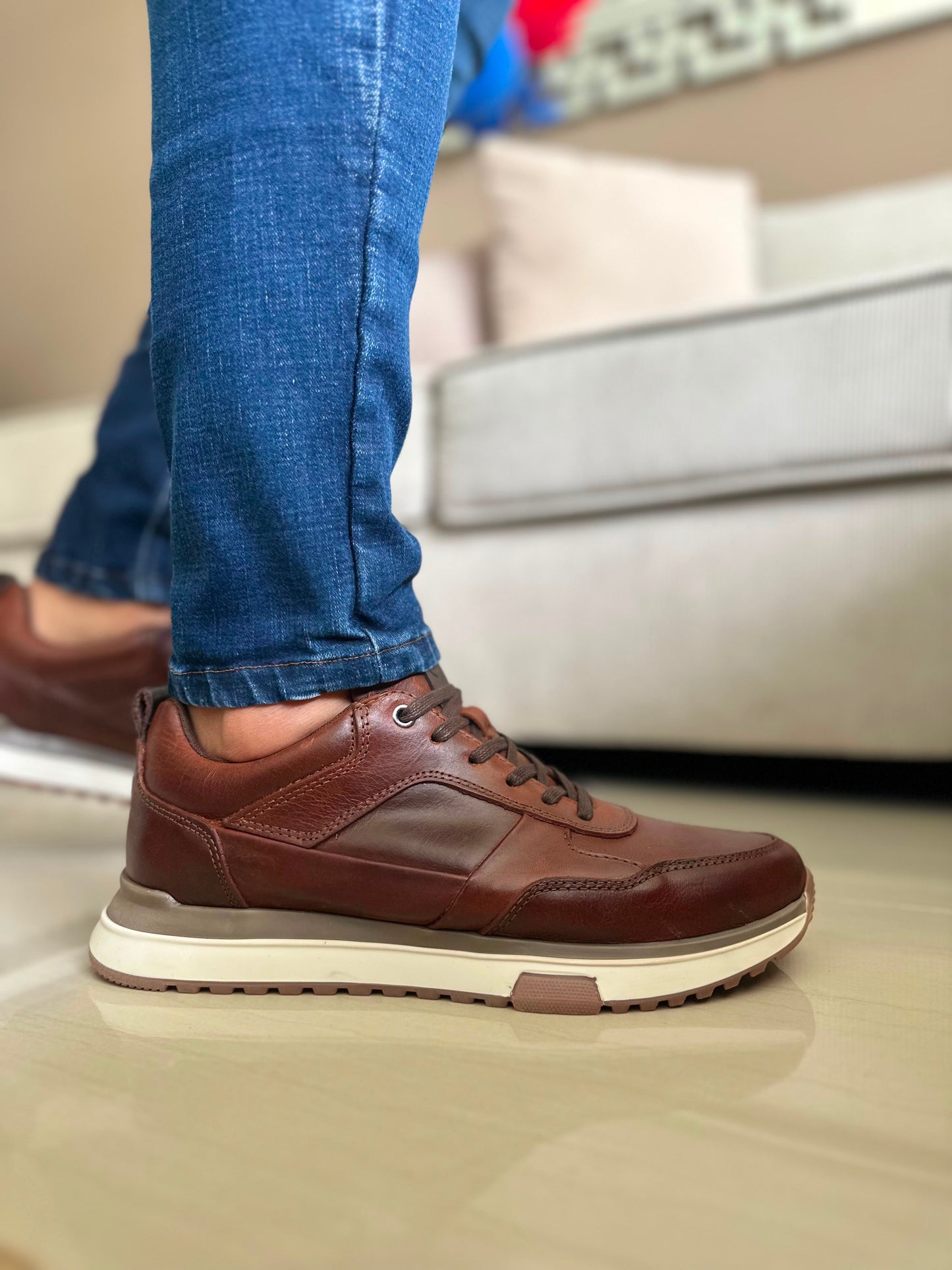 SNEAKERS POG  EN CUERO\LONA -REF: MIEL
