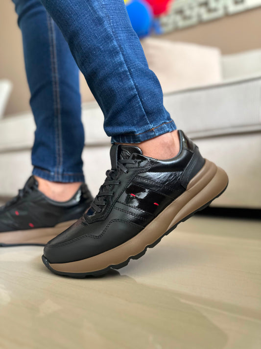 SNEAKERS POUL CUERO- REF: 313 NEGRO