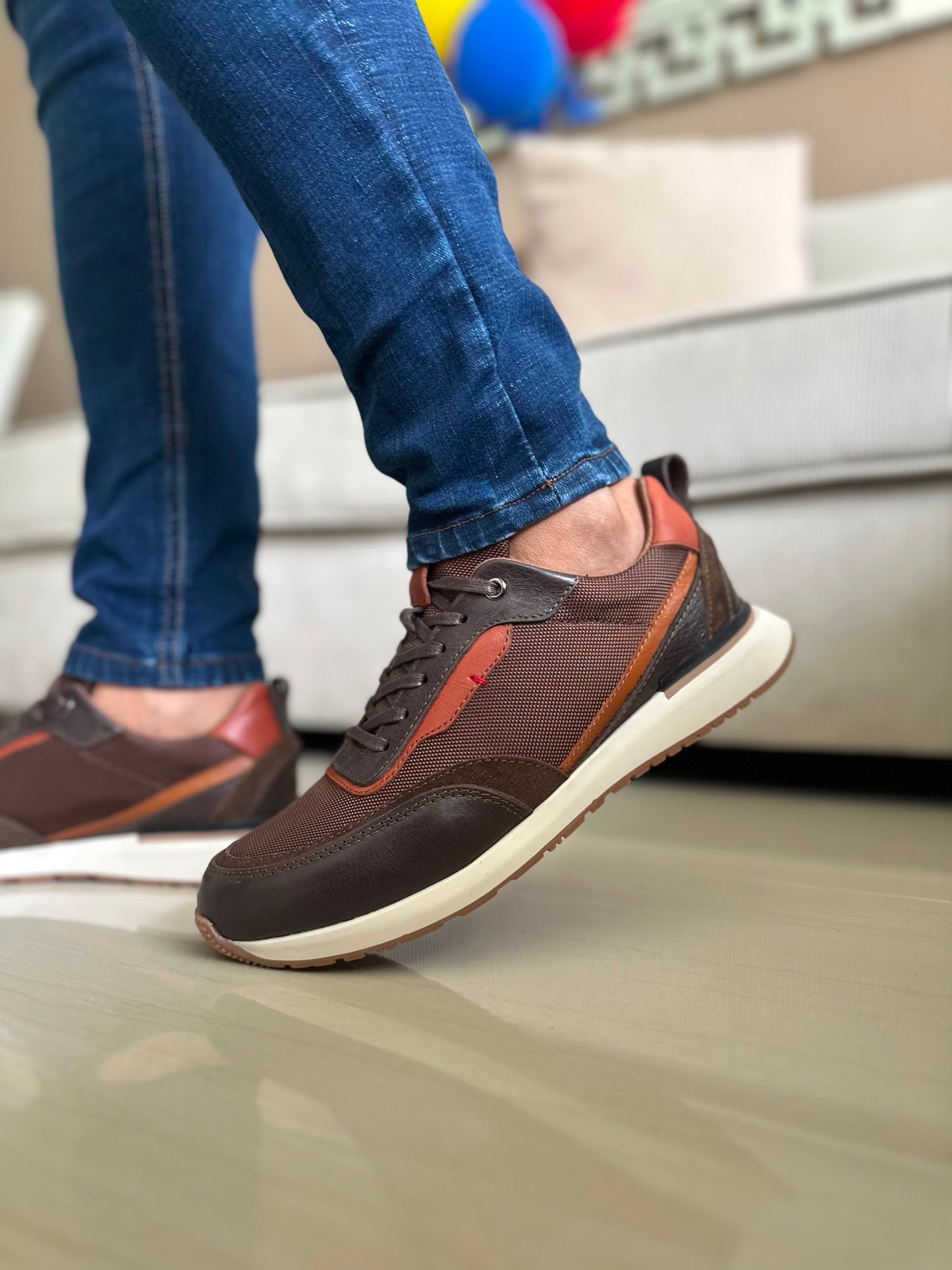 SNEAKERS GOP  EN CUERO\LONA -REF: 317 MIEL